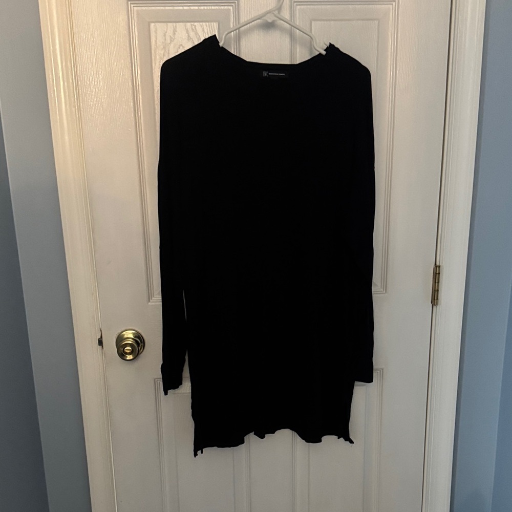INC International Concepts Black Long Sleeve Top